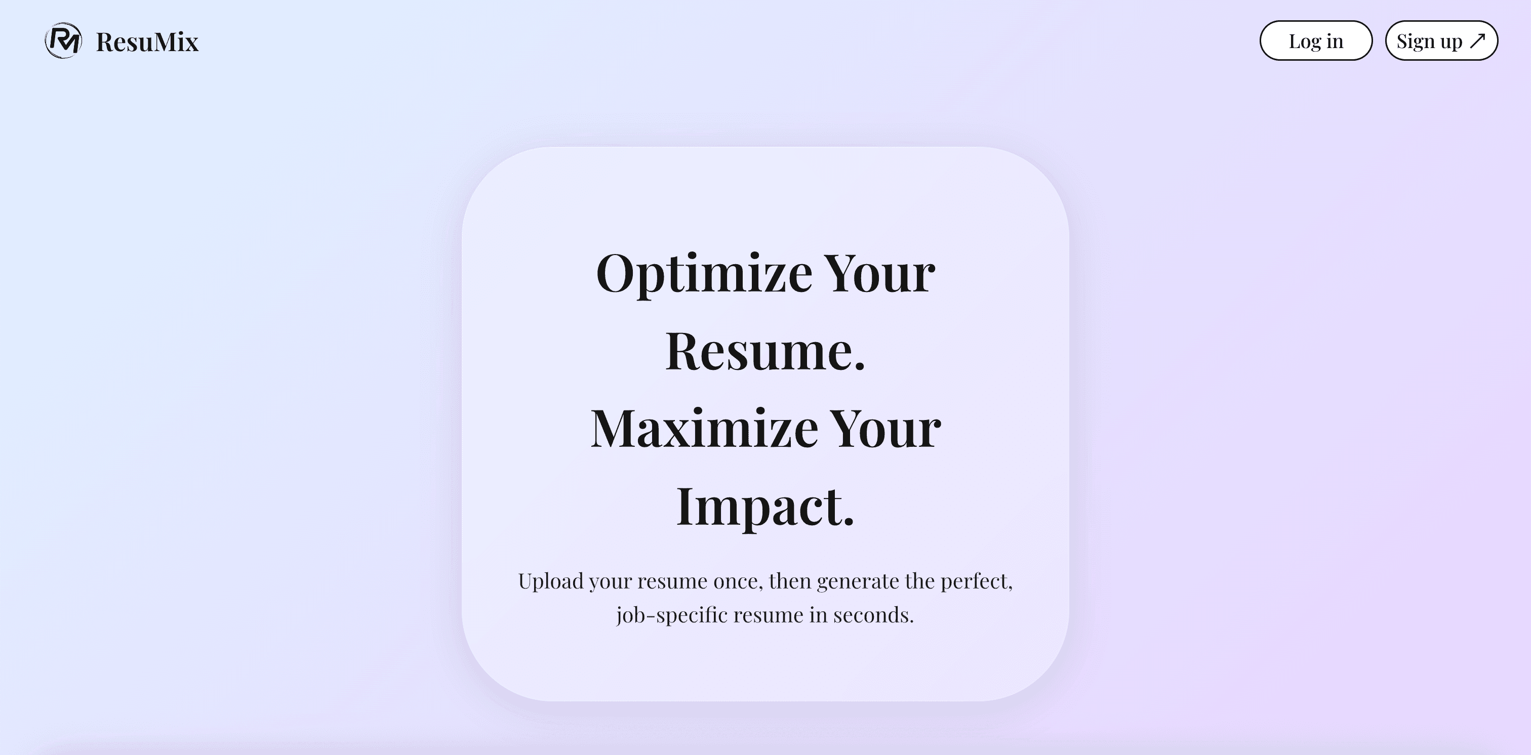 Resumix home page